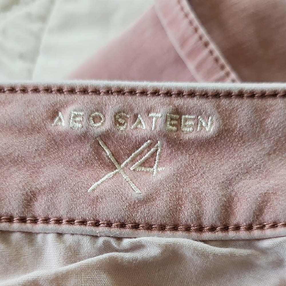 American Eagle -Dusty Rose Sateen - 360 Super Stretch Jeggings- Size 12 XLong - Picture 8 of 10